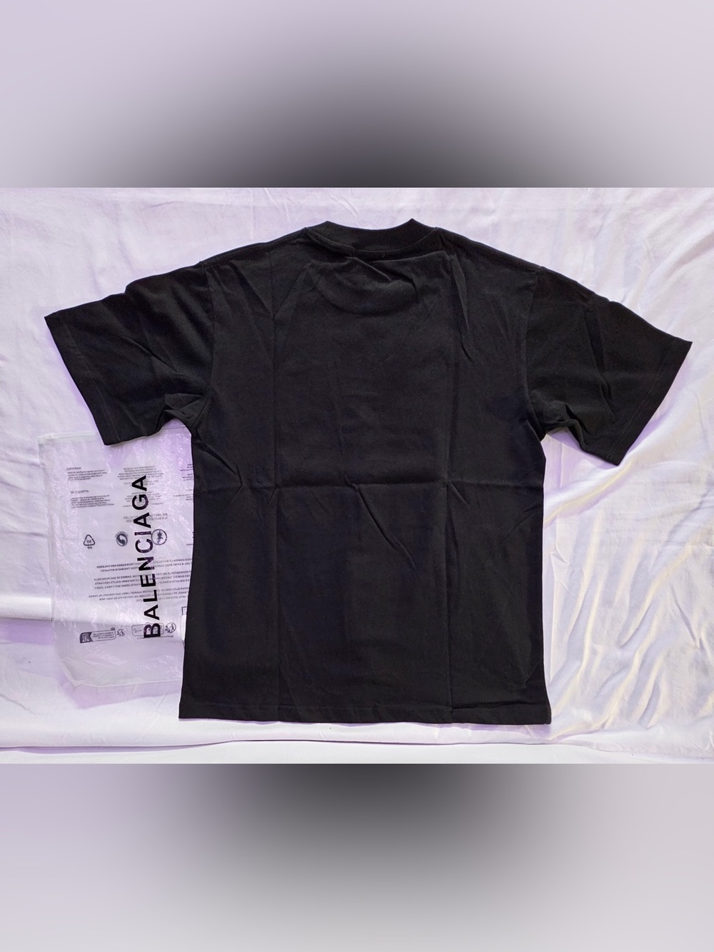 Balenciaga Black Short-Sleeve Tee with Red-Yellow Flame Logo - Picture 6 of 6
